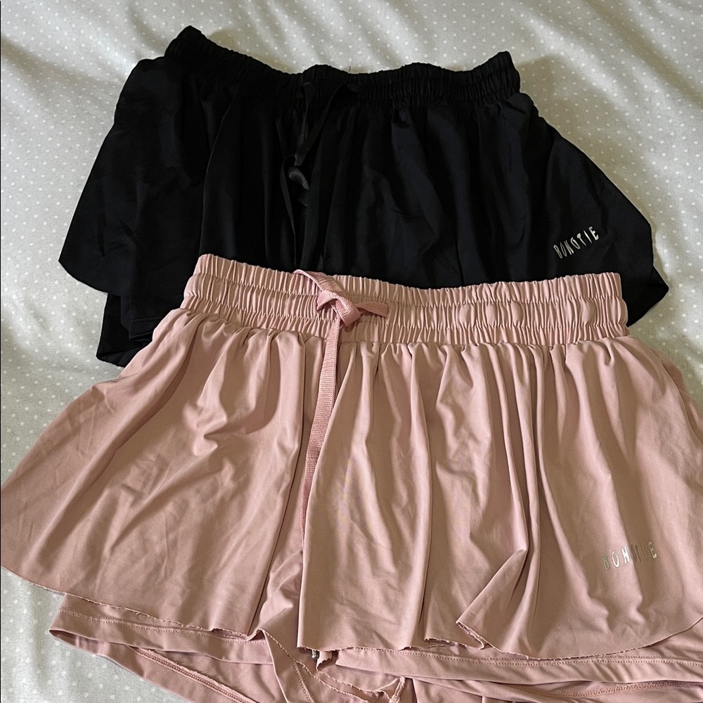 Elastic Waist Skort Pack - Black & Light Pink